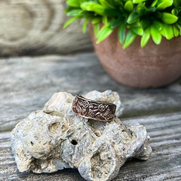 Uncut Natural Pink Diamond Ring Earthy Boho Hippie Size 8 - Picture 1 of 6
